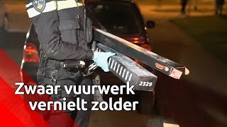 Zwaar vuurwerk vernielt zolder van huis in Eindhoven [upl. by Maro]