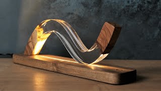 Curved Epoxy Resin Table Lamp  Epoxy Resin Art [upl. by Lerad394]