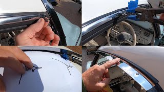 Nissan Figaro Roof Visor WindRain Deflector  Repair and refit video [upl. by Philbo687]