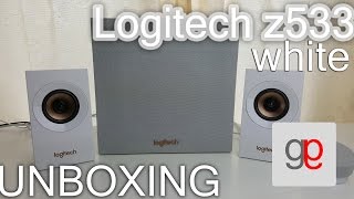 LOGITECH Z533 WHITE Lautsprecher UNBOXING deutsch german [upl. by Jowett276]