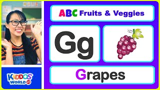 Learn ABC Fruits and Vegetable Names  Teach Different Types of Fruits and Veggies AZ with Miss V [upl. by Anwahsal153]