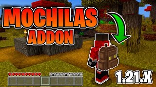 👉 MOCHILAS ADDON para Minecraft Bedrock 121  Addons Útiles para MCPE 121X [upl. by Arzed623]