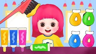 Baby Doli Color hair shop play and baby doll hair shop toys play [upl. by Donahue]