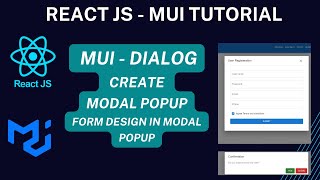 MUI Dialog in React JS  create modal popup with form control  React JS  MUI Tutorial [upl. by Summer]