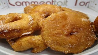 Beignet maison  Comment faire les vrais beignets aux pommes maison [upl. by Lemire686]