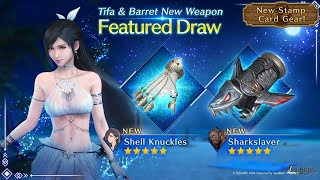 「FFVII EVER CRISIS」Tifa amp Barret Featured Draw  Summon for Shell Knuckles amp Sharkslayer [upl. by Sherburn]