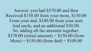 I Had 370 Dollars Riddle [upl. by Pogue]