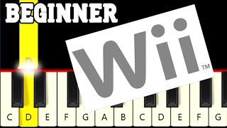 Wii Theme Tune Mii Channel Game  Easy and Slow Piano tutorial  Beginner [upl. by Enitsed]