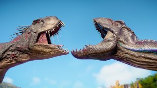 INDORAPTOR vs SCORPIOS REX vs TORO CARNOTAURUS  Jurassic World Evolution 2 [upl. by Aipmylo354]