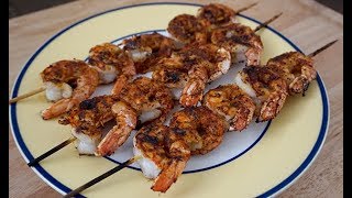 How to Grill Cajun Shrimp on a Weber Q [upl. by Okiron]