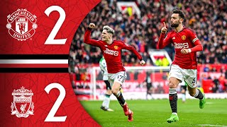 Bruno Scores From The Halfway Line 🤯  Man Utd 22 Liverpool  Highlights [upl. by Nyrem]