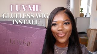 GLUELESS WIG INSTALL FOR BEGINNERS  LUVME WIG UNBOXING amp REVIEW  YAKI LACE FRONT WIG [upl. by Tterag]