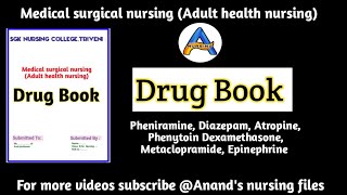 Drug bookDrug studyDrug file in Medical surgical nursingAdult health nursing [upl. by Bryan]