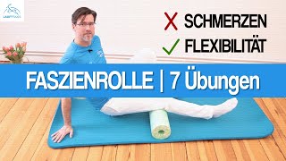 FASZIENTRAINING 7 Übungen mit der Faszienrolle für Wade Knie amp Rücken  Ergänzung zum Lauftraining [upl. by Murry]