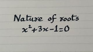 Nature of roots of a quadratic equation x²3x10 [upl. by Asilenna]