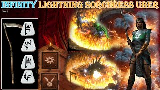 Diablo 2 Resurrected  Infinity Nova Charged Bolt Lightning Sorceress Build Uber Tristram [upl. by Sirromal]