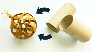 ✨ How to Make Christmas Ball From Toilet Paper Rolls ✨ New Year Ornaments and Decoration Ideas 🎄 DIY [upl. by Admana333]