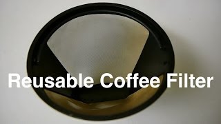 Reusable Coffee Filter in Gold Tone Metal Permanent Cone as 4 Filter Substitute  Otaku Coffee [upl. by Costa721]