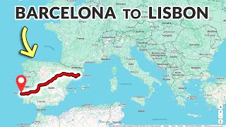 Barcelona to Lisbon Europe Road Trip COMPLETE Drive Timelapse 4K [upl. by Adahs]