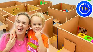 Box Fort Maze Challenge and more funny stories for kids with Chris and Mom [upl. by Aseretairam]