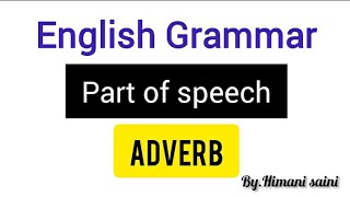 English Grammar Part of speech Adverb english youtube [upl. by Llesram614]