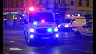 2 Budapest EMS ambulances responding  older and newer model HU  1042017 [upl. by Goldy]