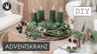 DIYADVENTSKRANZ SELBER BINDEN mit Kiefer Zypresse amp Clematisranke  ganz einfach und natürlich [upl. by Shell]