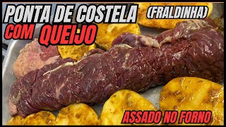 Ponta de costela com muito queijo  assada no forno [upl. by Lumbye]