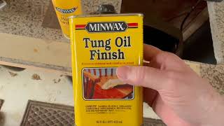 Minwax tung oil finish How I apply it on my coffee table build Part one [upl. by Llenral]