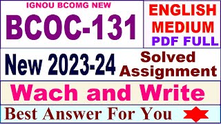 BCOC 131 solved assignment 202324 in English  bcoc 131 solved assignment 2024  bcoc 131 english [upl. by Mishaan]