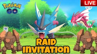 Mega Gyarados amp Regirock Raid Invitation in PokemonGo [upl. by Raff]