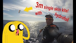 Testing 3m singleskin kite  hydrofoil [upl. by Alekat]