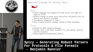 Spicy — Generating Robust Parsers For Protocols amp File Formats  Benjamin Bannier [upl. by Rratsal722]