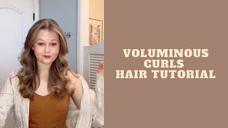 Voluminous curls hair tutorial Farrah Fawcett hair  1970s hair [upl. by Enitsahc57]