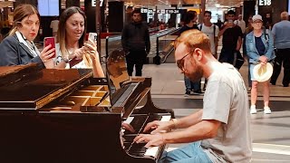 BOHEMIAN RHAPSODY Piano Performance at Rome Airport Passengers are shocked 😮 [upl. by Cowan103]