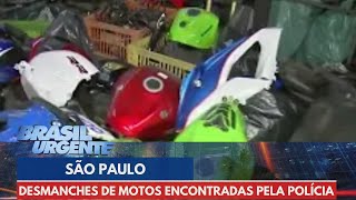 Palumbo fala sobre quatro desmanches de motos encontradas pela polícia em SP  Brasil Urgente [upl. by Hodgson]