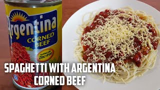 Spaghetti with argentina corned beef jhenz [upl. by Nomla]