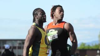 DeAnthony Thomas Runs 100m at Oregon Twilight Meet [upl. by Ayotol]