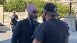 quotWho said itquot  NDP Leader Jagmeet Singh gets into verbal altercation in Ottawa [upl. by Teews]