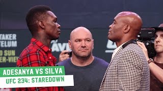 Israel Adesanya vs Anderson Silva Staredown  UFC 234 Press Conference [upl. by Myrah]