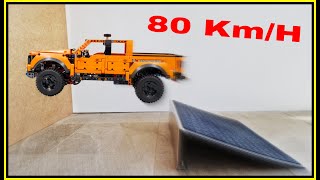 Ford Raptor VS Ramp 🚨 80 KmH 🚨 Lego Technic CRASH Test [upl. by Htinnek]