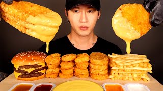 ASMR MUKBANG CHEESY HASH BROWNS amp CHICKEN NUGGETS amp TRIPLE CHEESEBURGER No Talking EATING SOUNDS [upl. by Oicnoel]