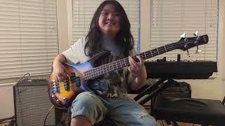 Steppenwolf quotBorn To Be Wildquot Bass cover by 11 yo [upl. by Lleynod]