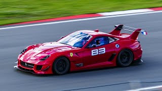 Ferrari 599XX amp 599XX Evo at the Nürburgring  Glowing Brakes and V12 Symphony [upl. by Aitsirt]