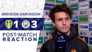 quotWE NEED TO GET BETTER IN SOME INSTANCESquot  BRENDEN AARONSON REACTS TO LEEDS UNITED 13 MAN CITY [upl. by Ytinav395]