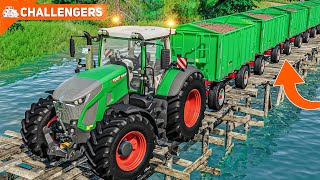 LS19 CHALLENGERS 6 Mit der ANHÄNGERKOLONNE durch den Wald  Katastrophe  FARMING SIMULATOR 19 [upl. by Nivla690]