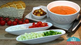 Gazpacho Andaluz Receta tradicional muy fácil y rápida  Recetas paso a paso  Loli Domínguez [upl. by Licec274]