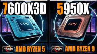 7600X3D vs 5950X Benchmarks  Gaming Benchmarks  Applications Tests [upl. by Burkley209]