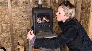 Tiny WoodStove Installed In My Tiny Cabin  Sticker Shock  Off Grid Cabin Build [upl. by Athena10]