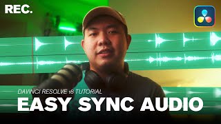 DaVinci Resolve 18 Tutorial  EASY SYNC AUDIO KH [upl. by Enitsirk]